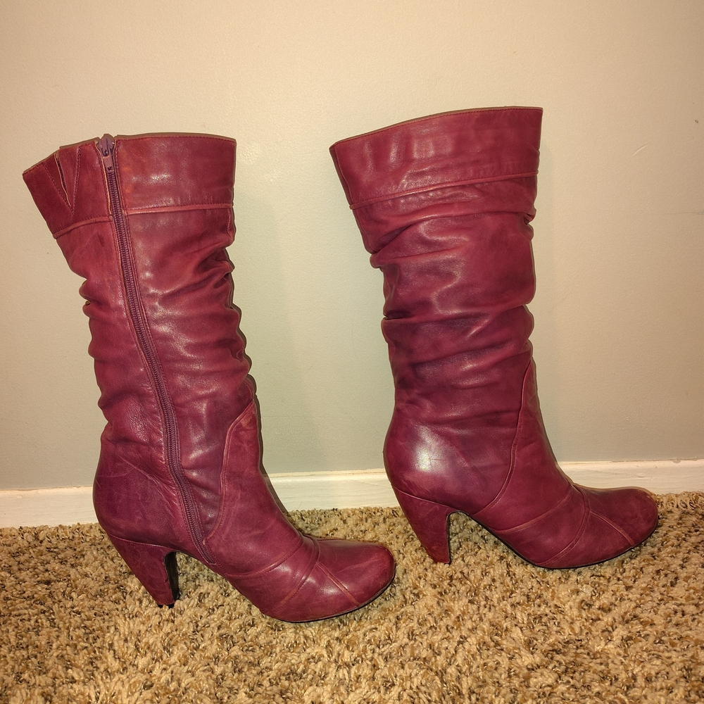 Miz Mooz Women's Purple Leather Boots